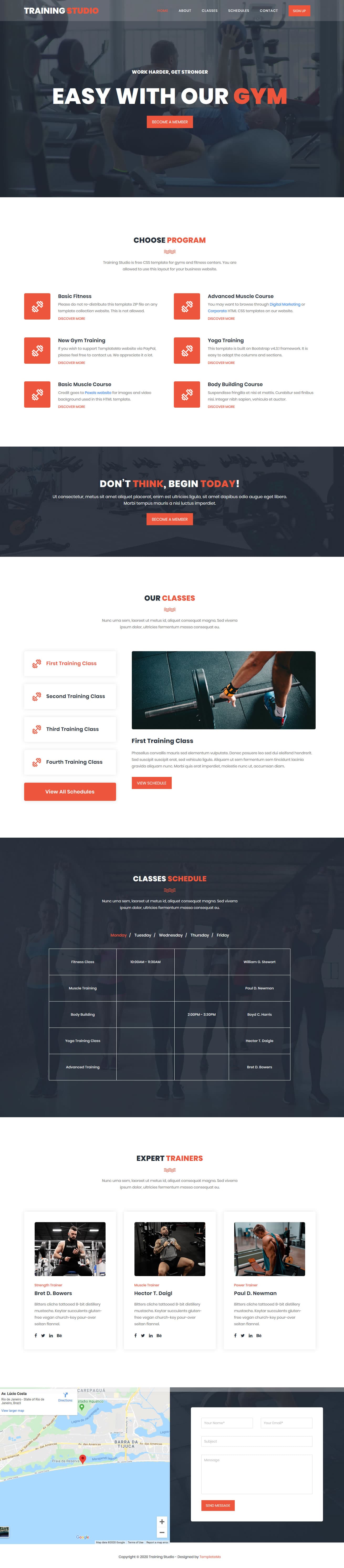 Training Studio website template preview